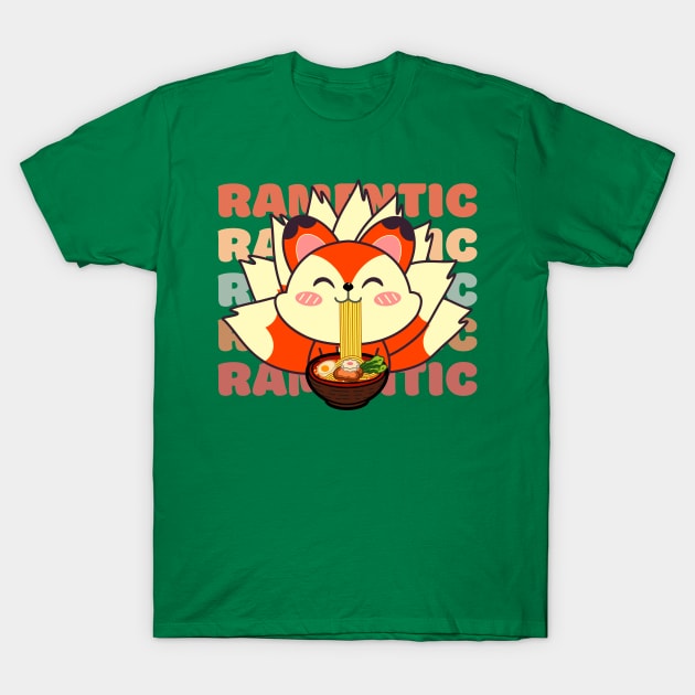 Cute Fox Eating Ramen T-Shirt by ChasingTees
